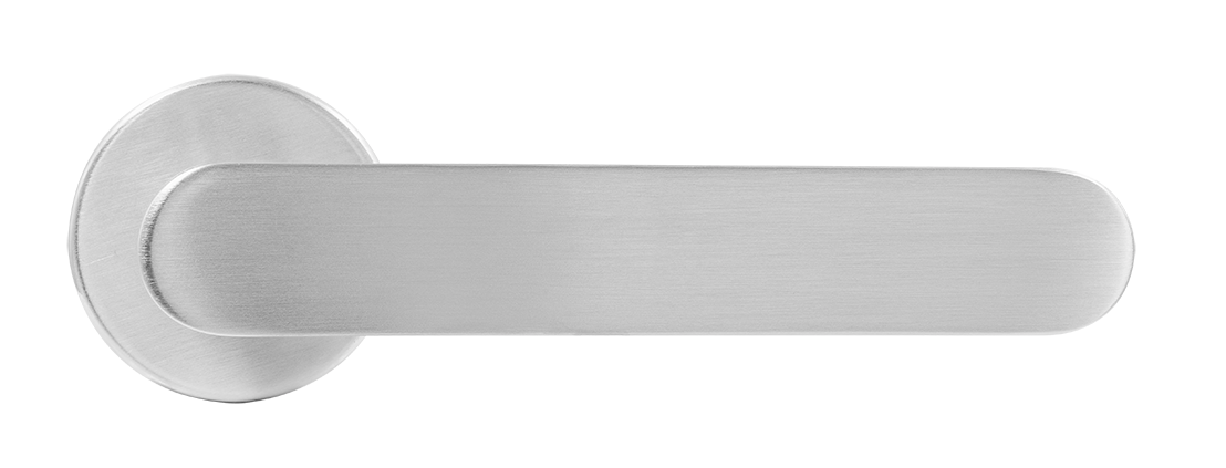 Ручка дверная LE BOAT R5 CSA раздельная на круглой розетке, цвет матовое матовый хром, латунь фото купить в Омске