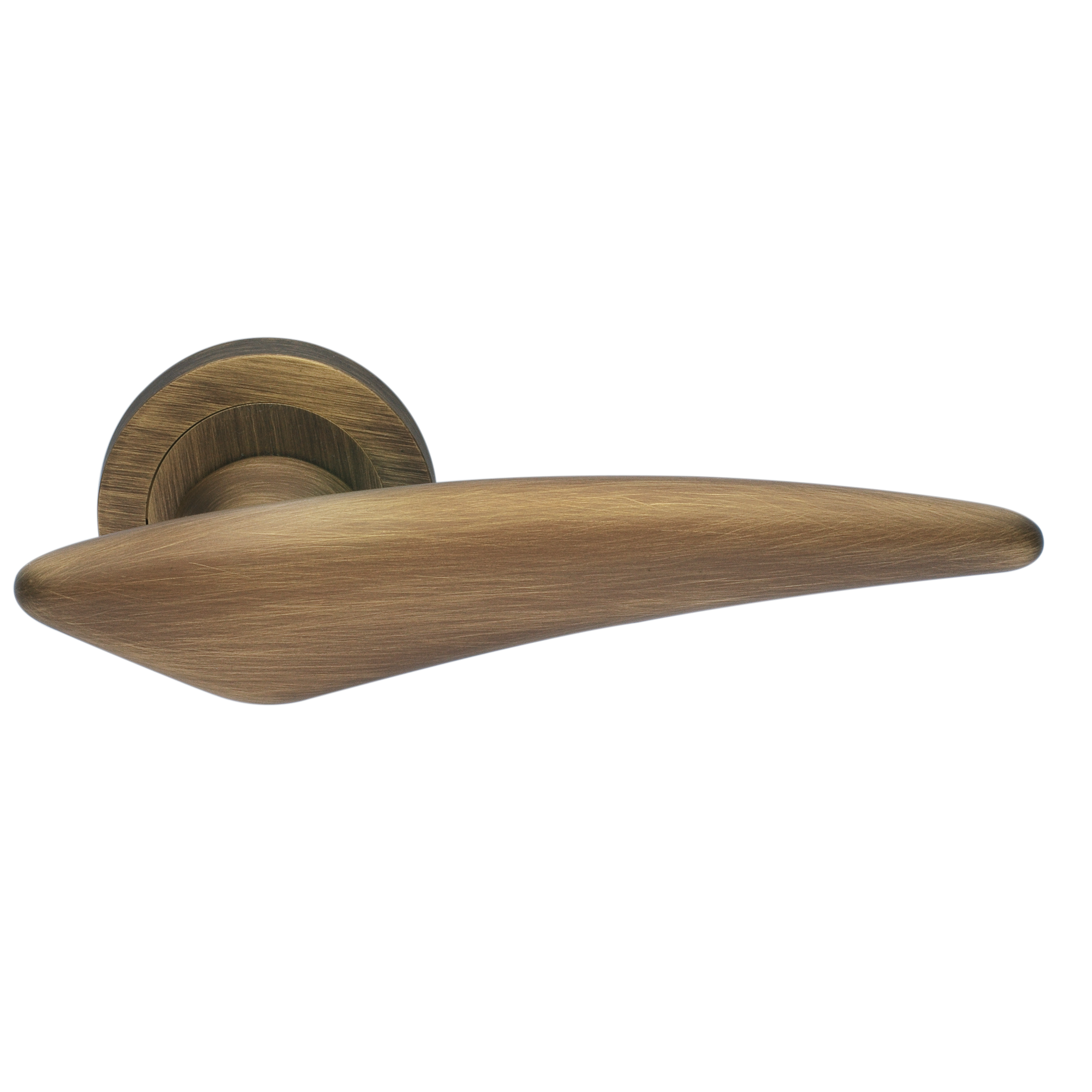 Ручка дверная BOLID R2 BGO раздельная на круглой розетке, цвет матовая бронза, латунь фото купить Омск