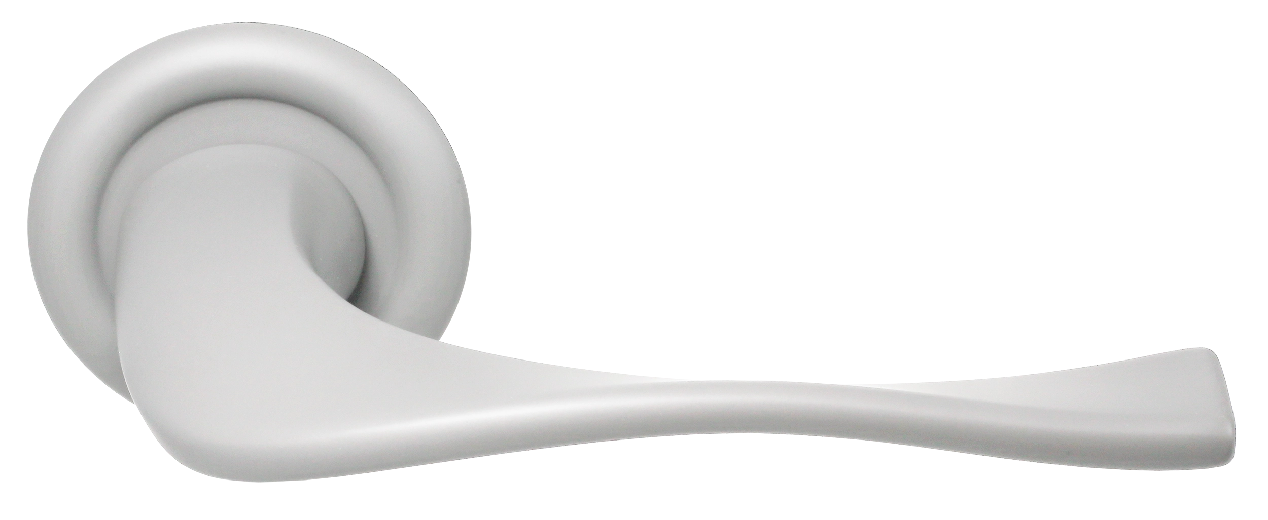 Ручка дверная SKYSCRAPER R7 SSW на круглой розетке, цвет Стокгольмский снегопад/Stockholm Snowfall фото купить Омск