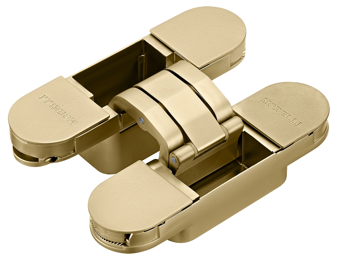 Петля скрытая HH-24 MSG врезная с 3D-регулировкой вес полотна до 40 кг, цвет матовое сатинированное золото фото купить Омск