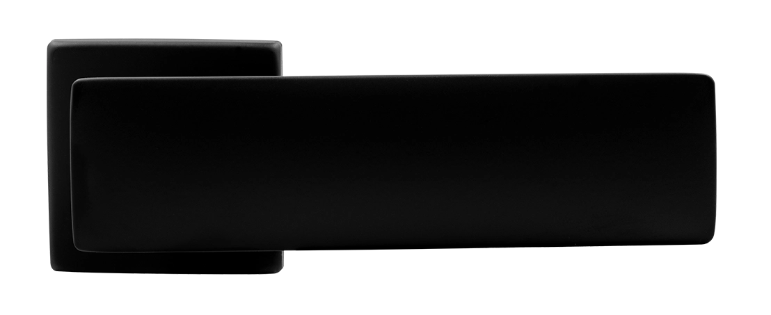Ручка дверная SPACE S5 NERO-ST на квадратной розетке, цвет черный soft-touch, ЦАМ фото купить в Омске