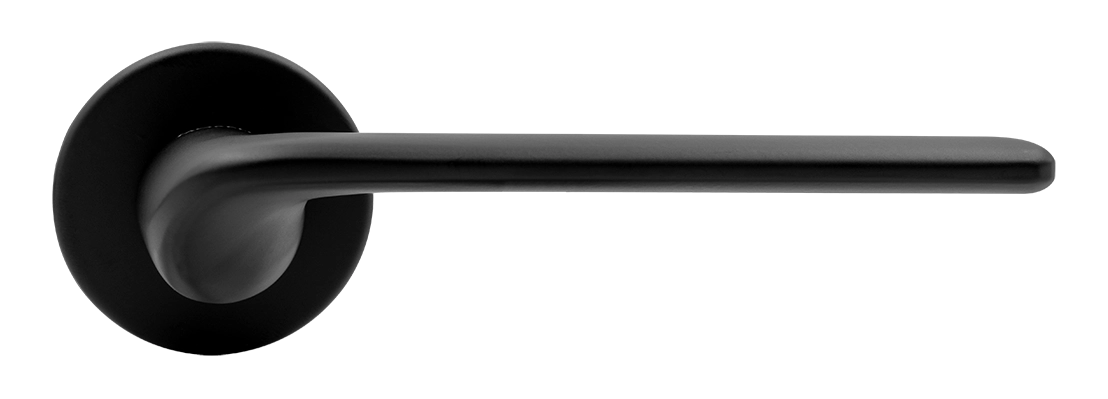 Ручка дверная TOMORROW R5 NERO-ST на круглой розетке, цвет черный soft-touch, ЦАМ фото купить в Омске