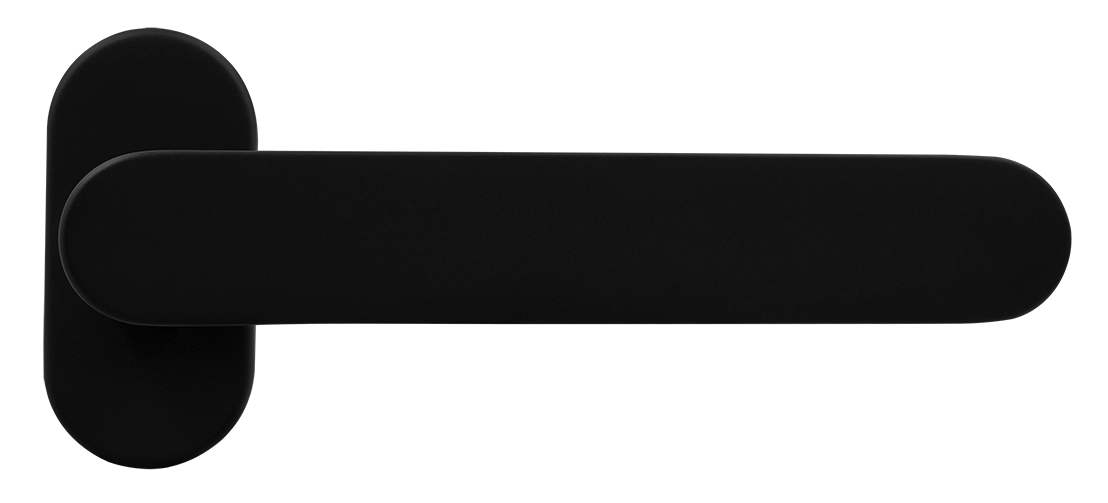 Ручка оконная LE BOAT W1 NERO-ST на прямоугольной розетке, цвет черный soft-touch, латунь фото купить Омск