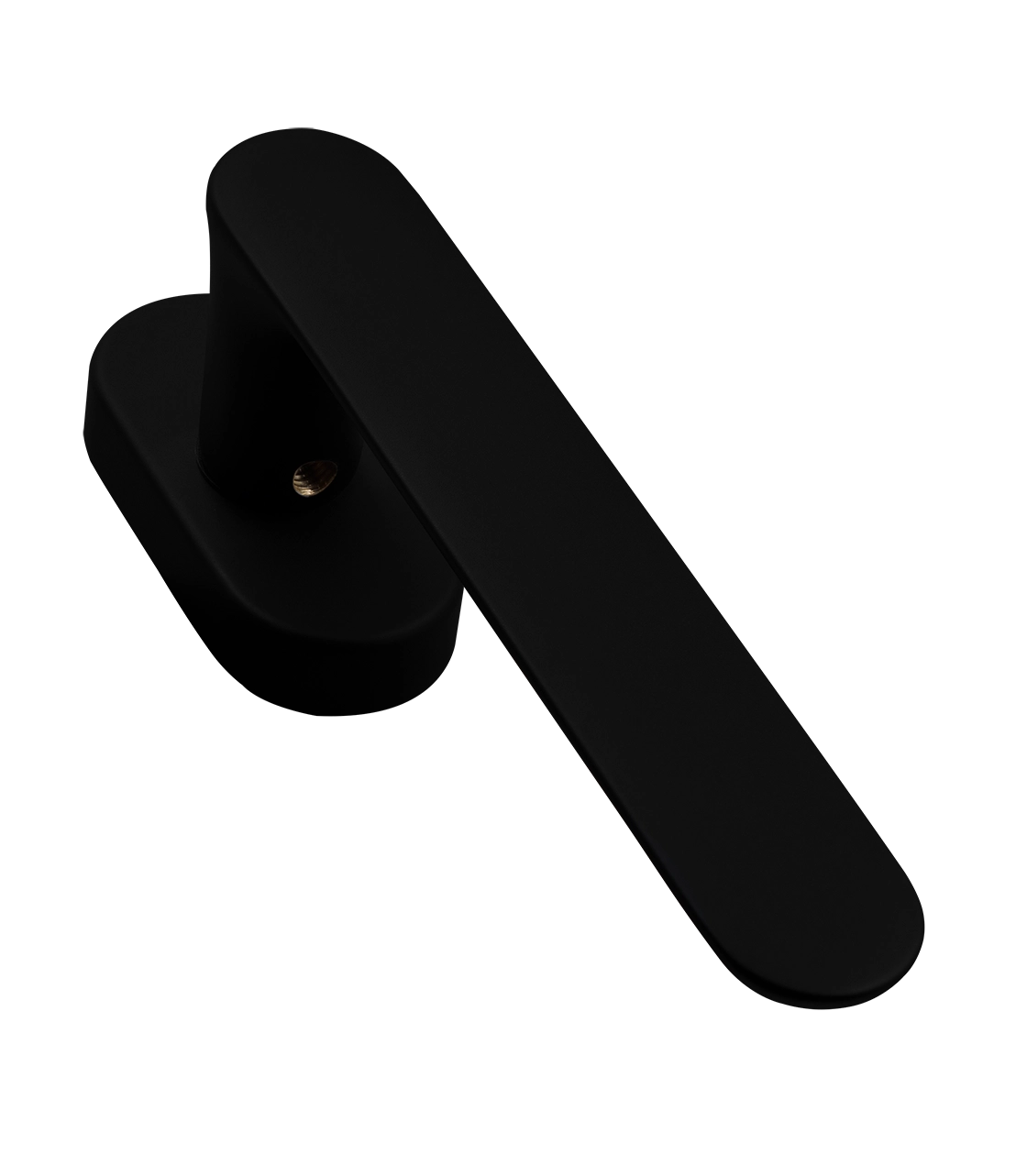Ручка оконная LE BOAT W1 NERO-ST на прямоугольной розетке, цвет черный soft-touch, латунь фото фурнитура Омск