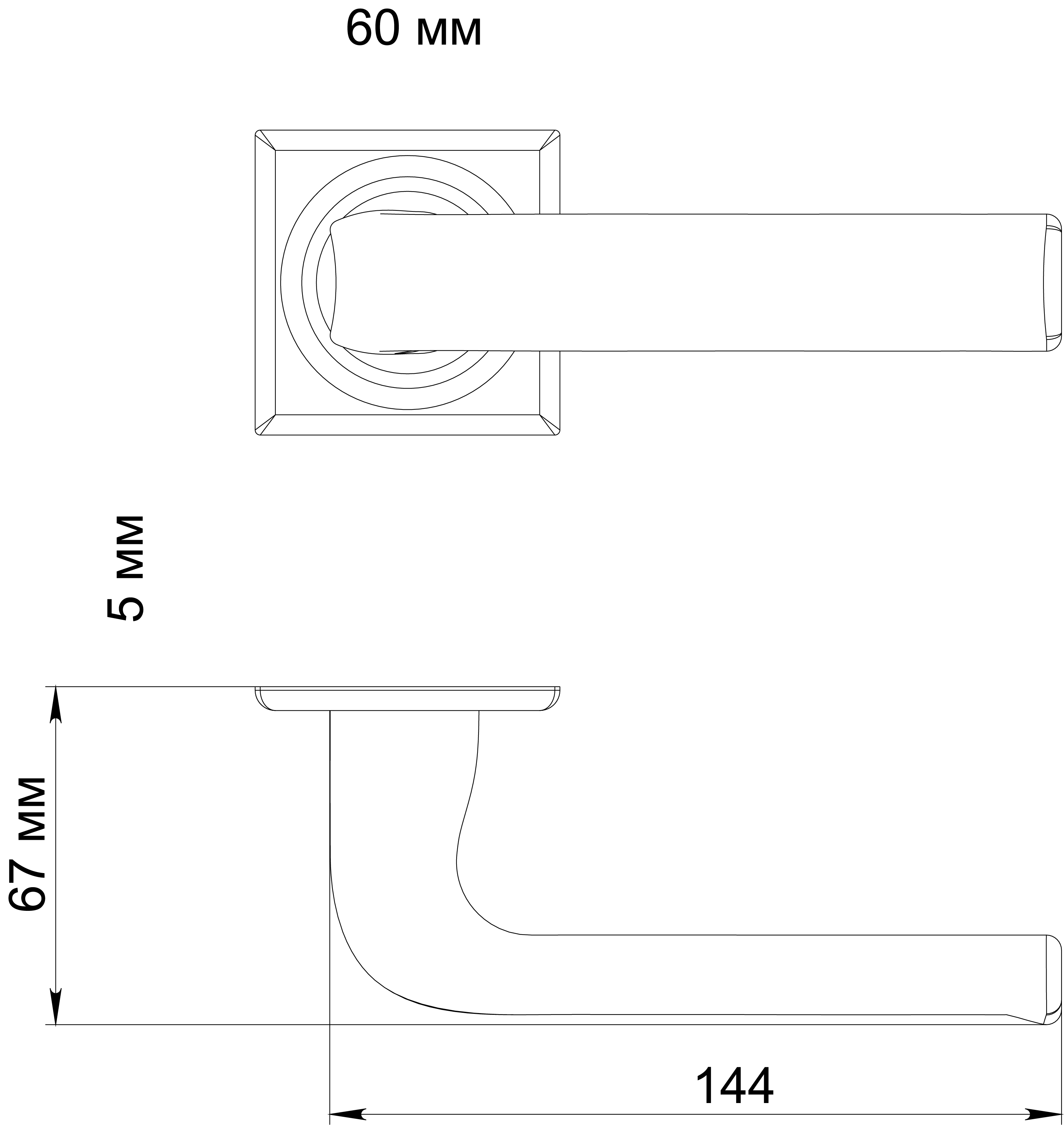 Ручка дверная THE BUS STATION S7 WF на квадратной розетке, цвет Зимняя стужа/Winter Frost фото фурнитура Омск