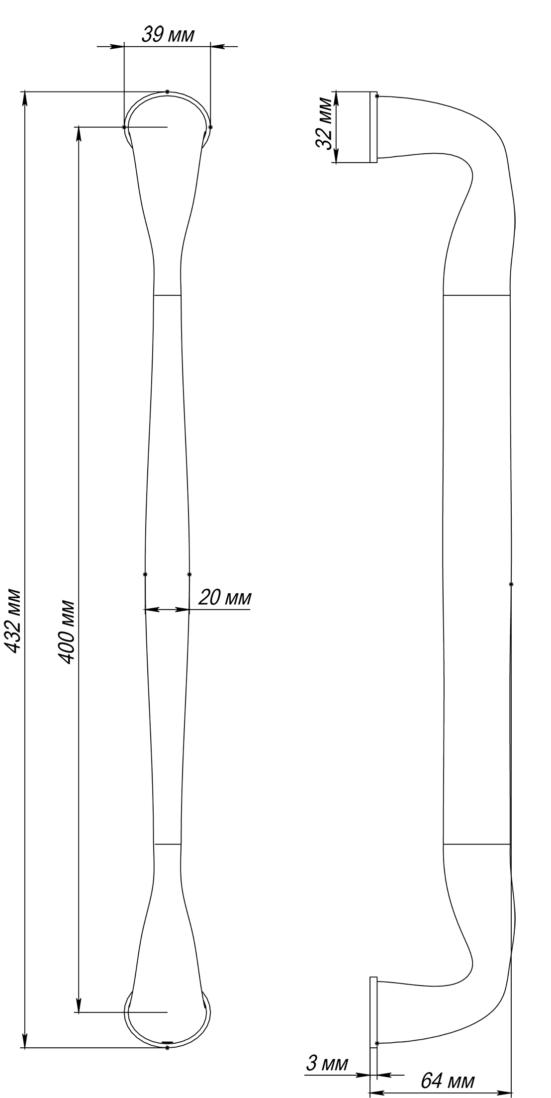 Ручка-скоба LVB PH SSW, цвет Стокгольмский снегопад/Stockholm Snowfall фото купить в Омске