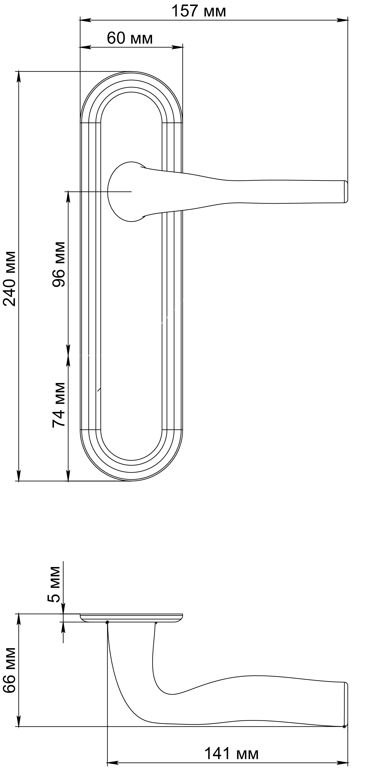 Ручка дверная LVB PLR WF на планке, цвет Зимняя стужа/Winter Frost фото фурнитура Омск