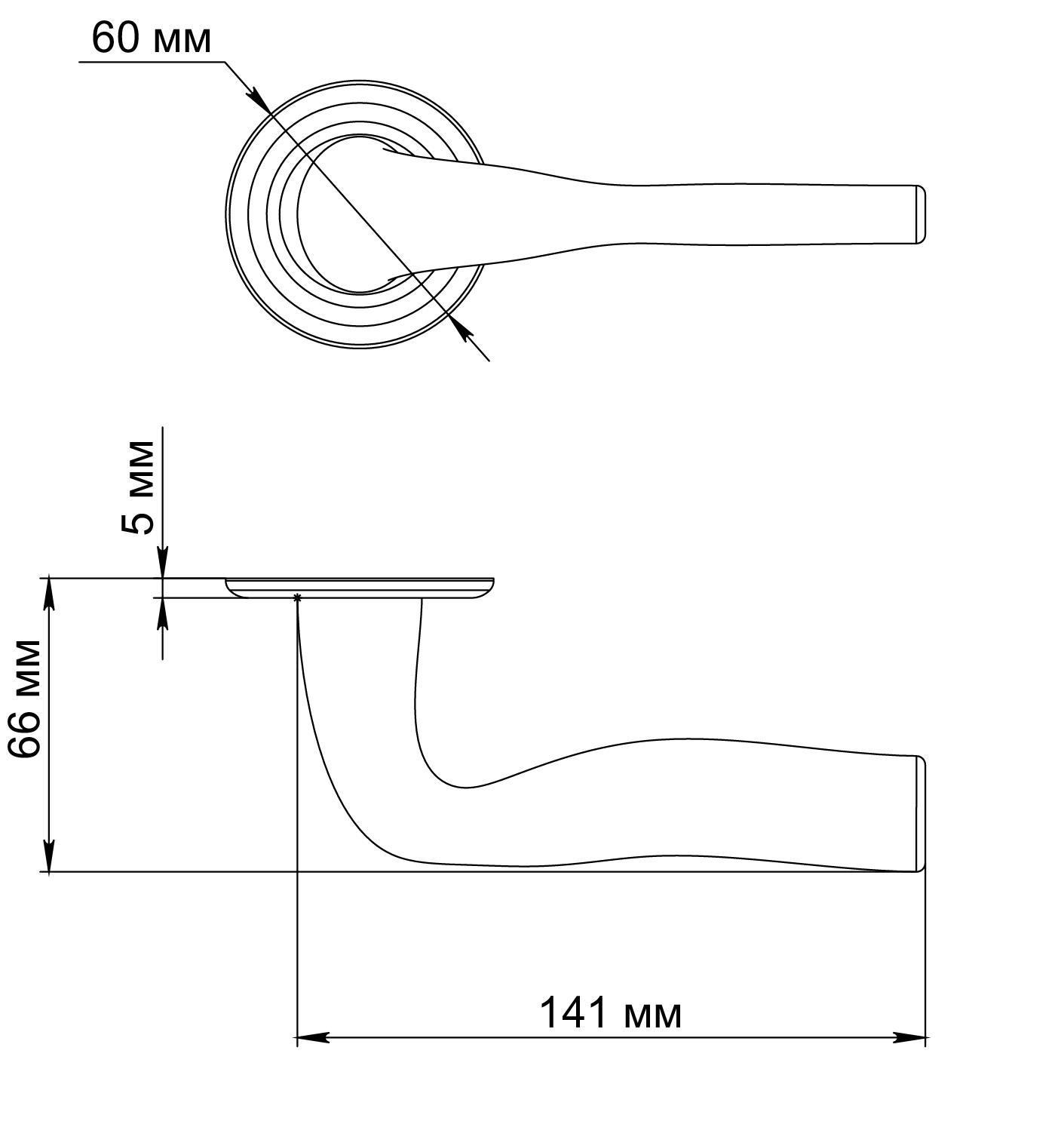 Ручка дверная LVB R7 SSW на круглой розетке, цвет Стокгольмский снегопад/Stockholm Snowfall фото фурнитура Омск