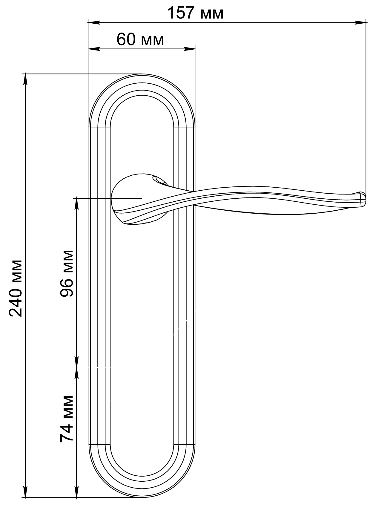 Ручка дверная SKYSCRAPER PLR WF на планке, цвет Зимняя стужа/Winter Frost фото фурнитура Омск