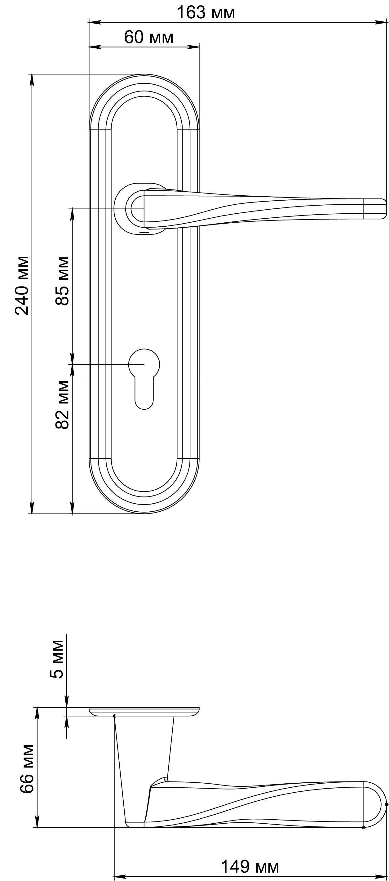 Ручка дверная THE OLYMPICS PLR KH AH на планке под ключевой цилиндр, цвет Осенний мёд/Autumn Honey фото купить в Омске