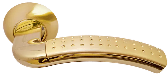 ПАЛАЦЦО, ручка дверная MH-02P SG/GP, цвет мат.золото/золото,с перфорацией фото купить Омск