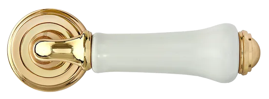 UMBERTO, ручка дверная MH-41-CLASSIC PG/W, цвет - золото/белый фото купить в Омске