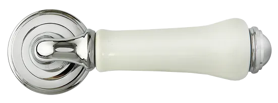 UMBERTO, ручка дверная MH-41-CLASSIC PC/W, цвет- хром/белый фото купить в Омске