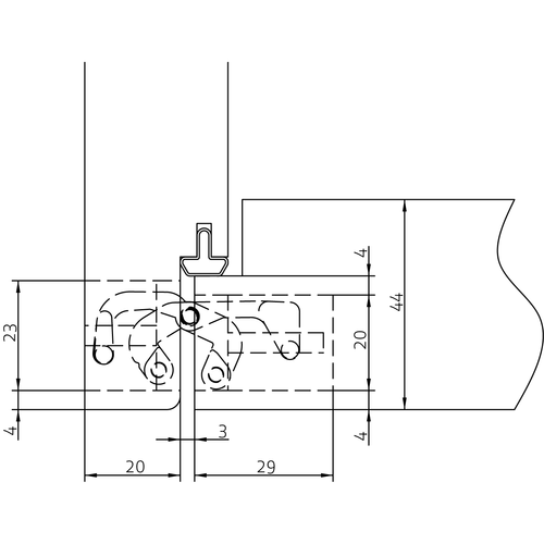 HH-19 B, скрытая петля, цвет - черный фото фурнитура Омск