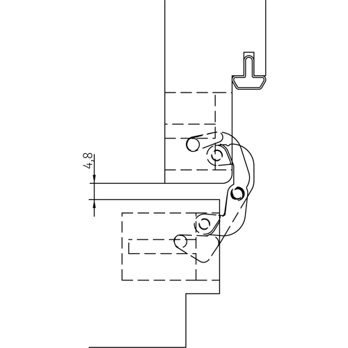 HH-19 B, скрытая петля, цвет - черный фото дверная фурнитура Омск