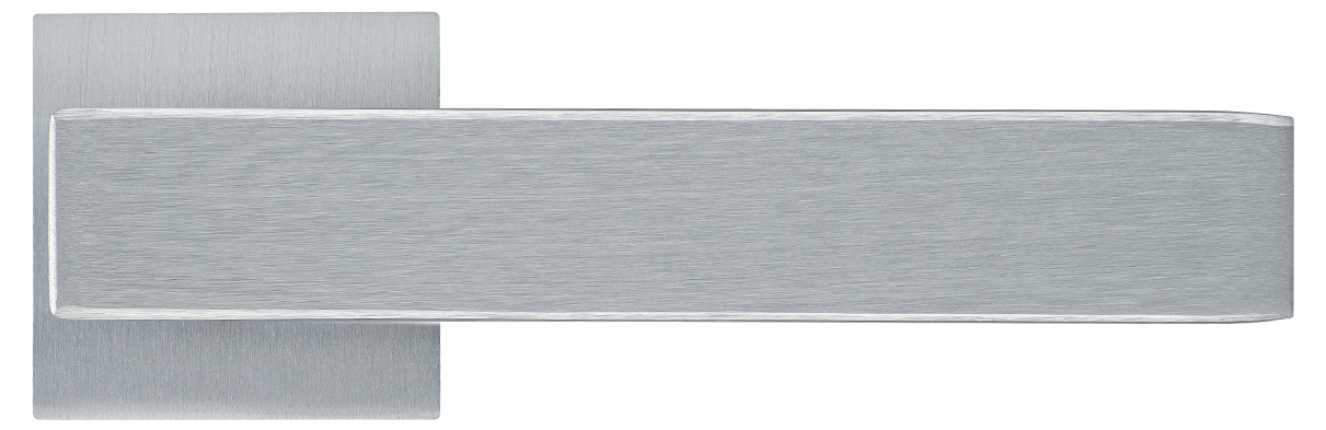 LOT ручка дверная  на квадратной розетке 6 мм, MH-56-S6 SSC, цвет - супер матовый хром фото купить в Омске