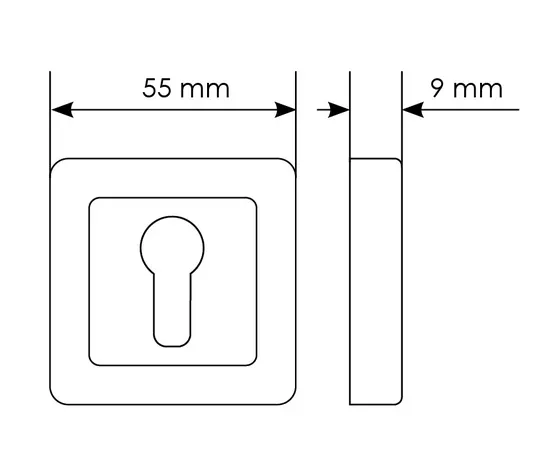 Накладка MH-KH-S55 GR/PC на ключевой цилиндр, цвет графит/хром фото купить в Омске