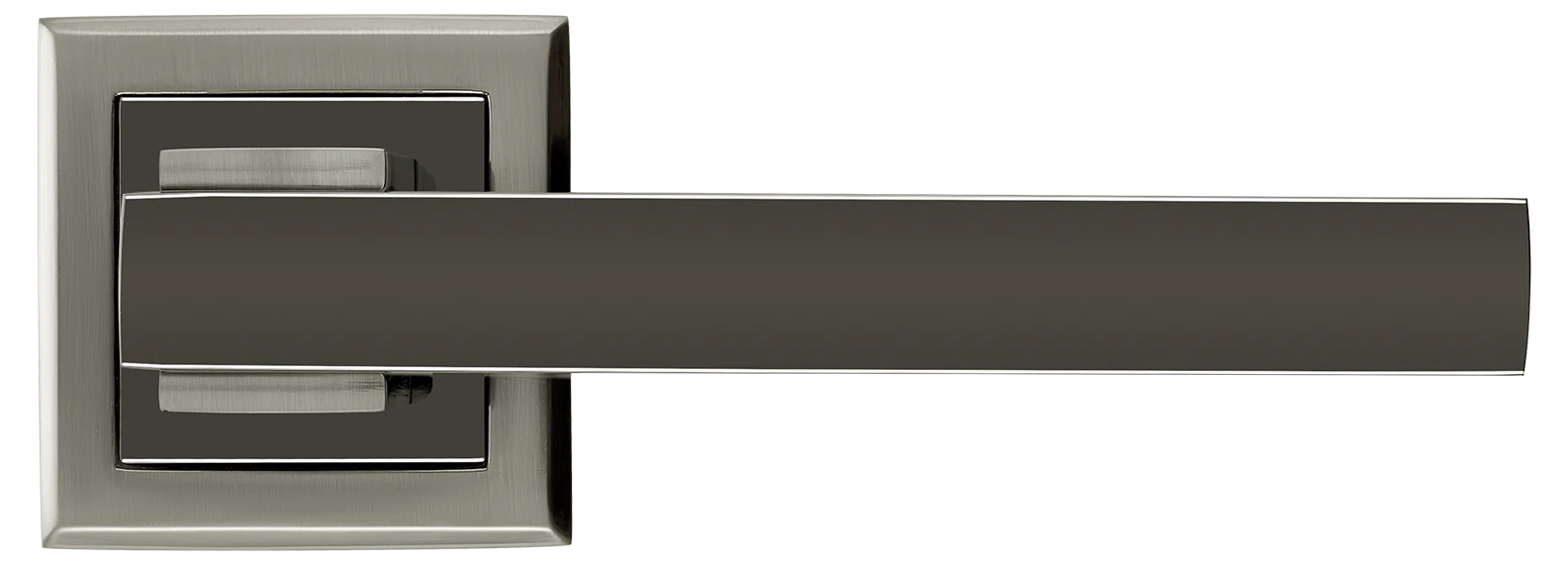 PIQUADRO, ручка дверная MH-37 SN/BN-S, на квадратной накладке, цвет - бел. никель/черн. никель фото купить в Омске