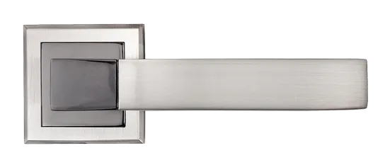 FUKOKU, ручка дверная MH-28 SN/BN-S, на квадратной накладке, цвет - бел. никель/черн. никель фото купить в Омске
