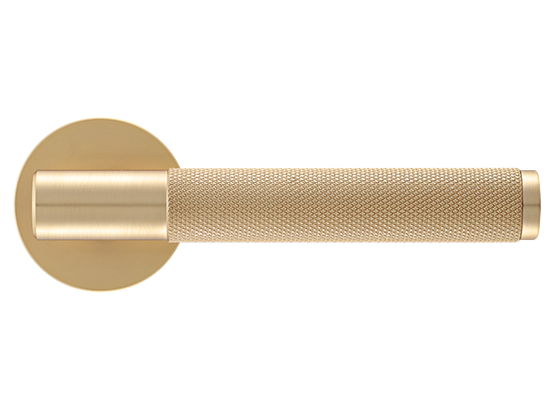 Ручка дверная "AZRIELI" на круглой розетке 6 мм, MH-57-R6T MSG, цвет - мат. сатинированное золото фото купить в Омске
