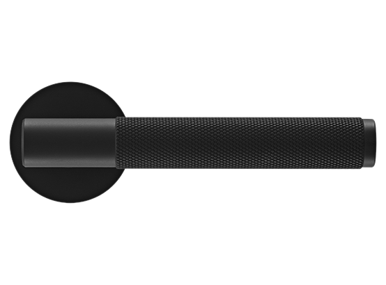 Ручка дверная "AZRIELI" на круглой розетке 6 мм, MH-57-R6T BL, цвет - чёрный фото купить в Омске