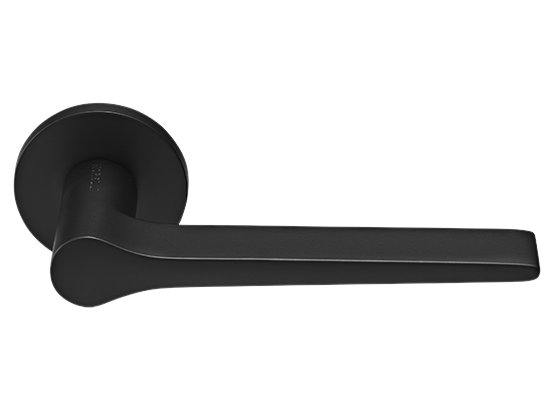 LAND ручка дверная  на круглой розетке 6 мм, MH-60-R6 BL, цвет - чёрный фото купить Омск